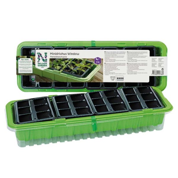 Minidrivhus med 4 Krukinsatser