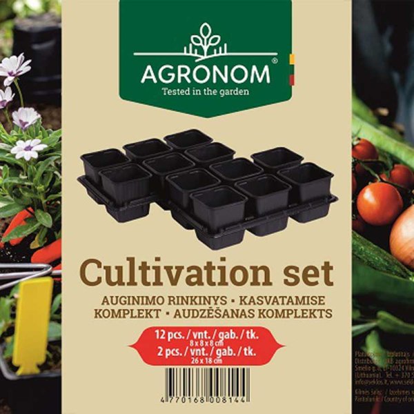 Plastkrukor 8 cm, 12-pack, svart