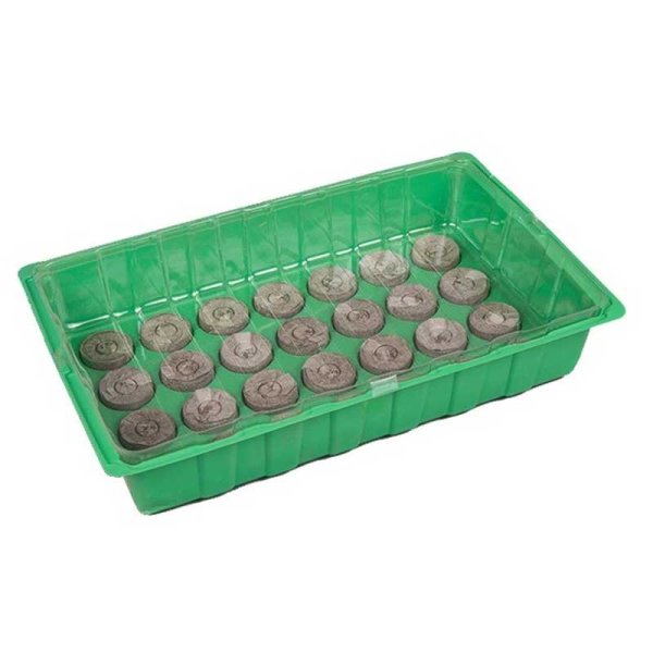 Minidrivhus med 28 kokosbriketter